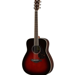 Yamaha FG830 TBSFolk guitar; solid Sitka spruce top, rosewood back and sides, die-cast chrome tuners; Tobacco Sunburst